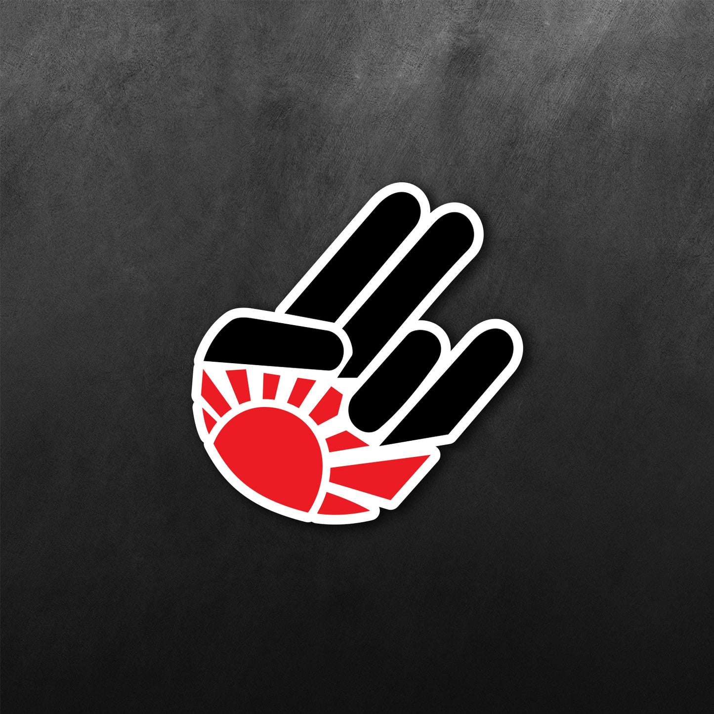 JDM Hand Rising Sun Half Sticker