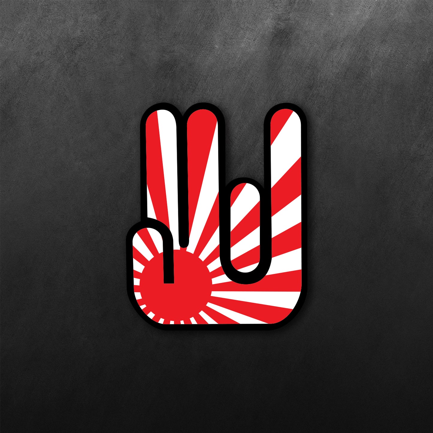 JDM Hand Rising Sun Shocker Straight Sticker