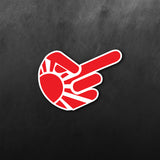 JDM Hand Rising Sun Middle Finger Sticker