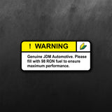 Warning Genuine JDM Automotive Sticker