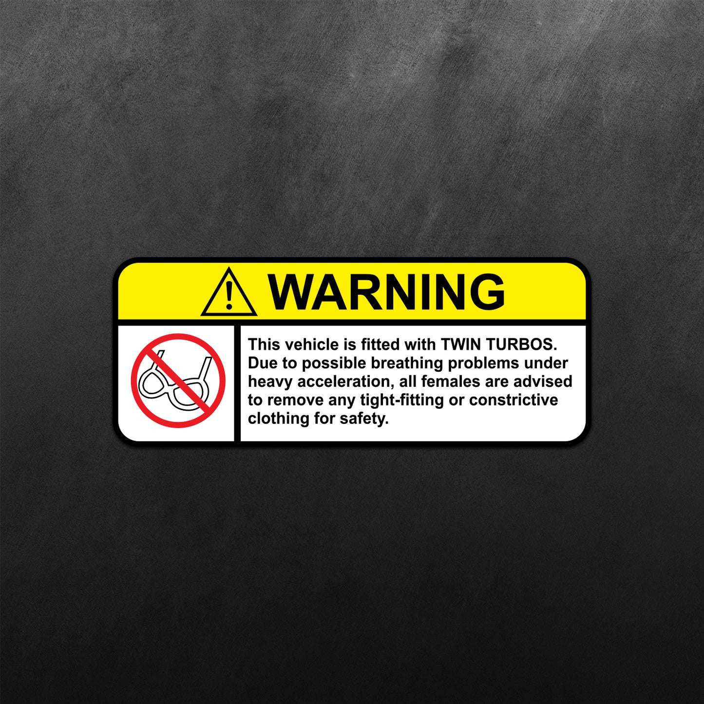 Warning Twin Turbos Sticker