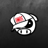 Japan Hat P-Chan Pig Sticker For Subaru