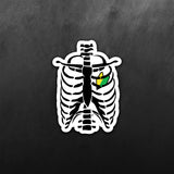Skeleton JDM Heart Sticker