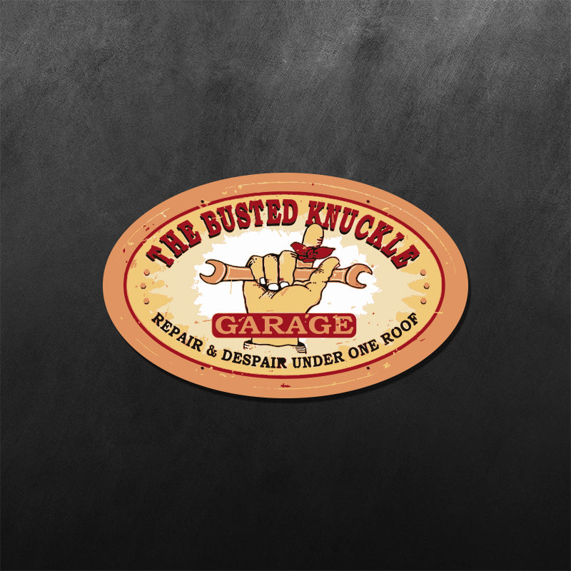 Vintage Style Injured Knuckle Garage Sticker