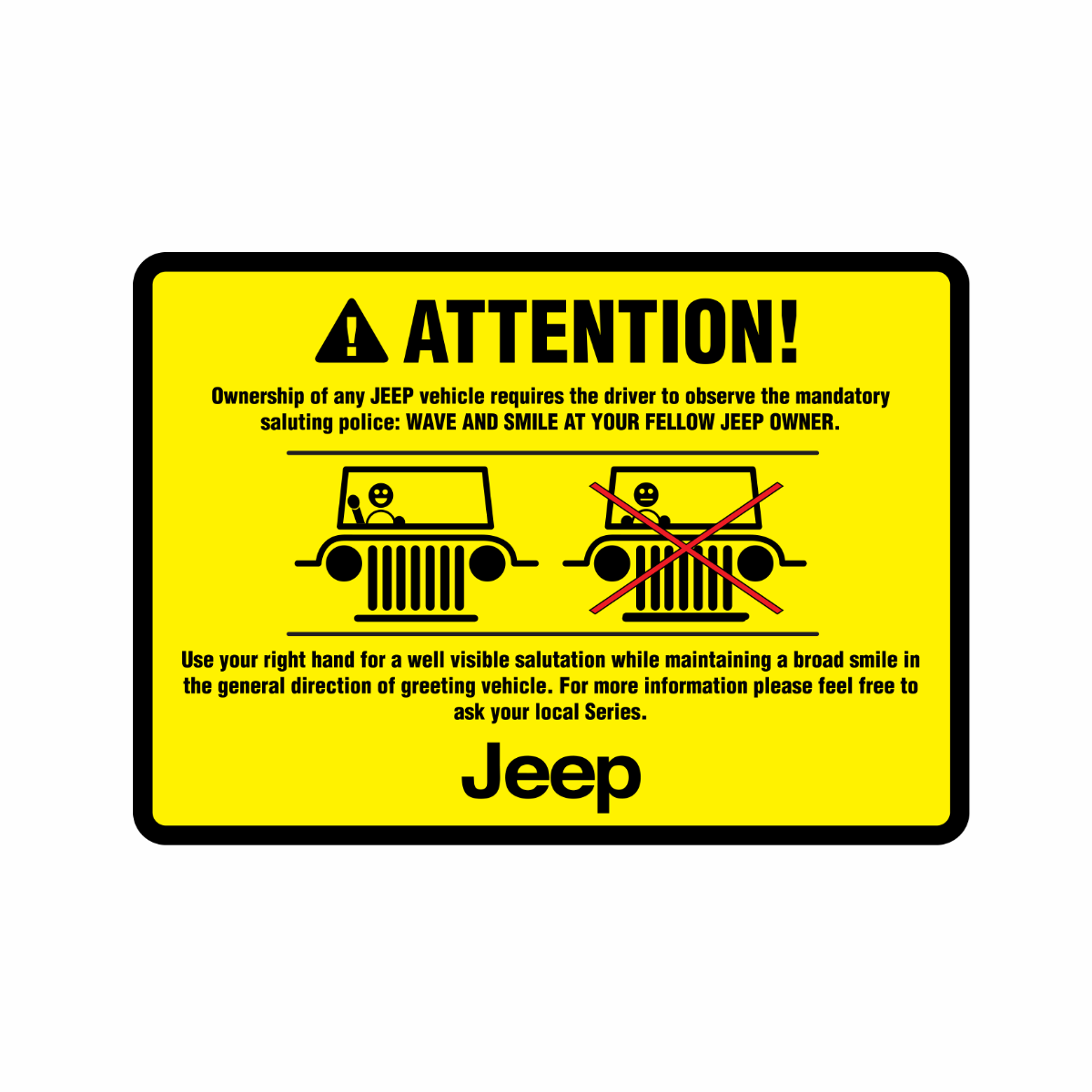 Attention Jeep Sticker-0