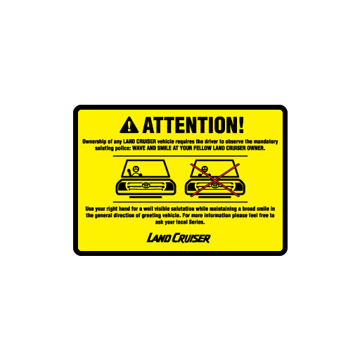 Attention Land Cruiser Sticker-0