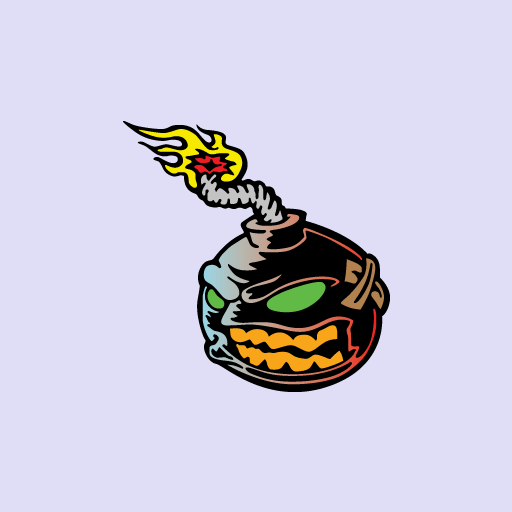 Angry Face Bomb Sticker-0