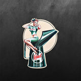 Pin Up Girl Sticker Castrol Oil