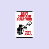 Drift Complaint Departement Sticker-0