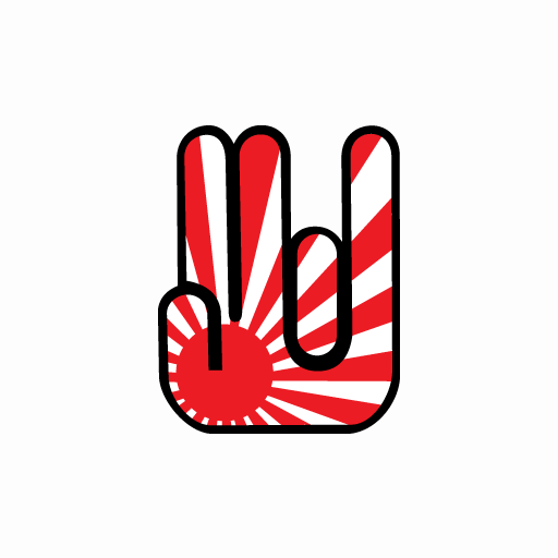 JDM Hand Rising Sun Shocker Straight Sticker-0