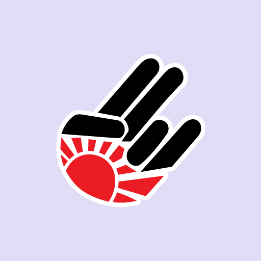 JDM Hand Rising Sun Half Sticker-0