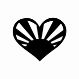 JDM Heart Rising Sun Sticker-0