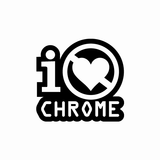 JDM Heart I Love Chrome Sticker-0