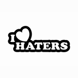 JDM Heart I Love Haters Sticker-0