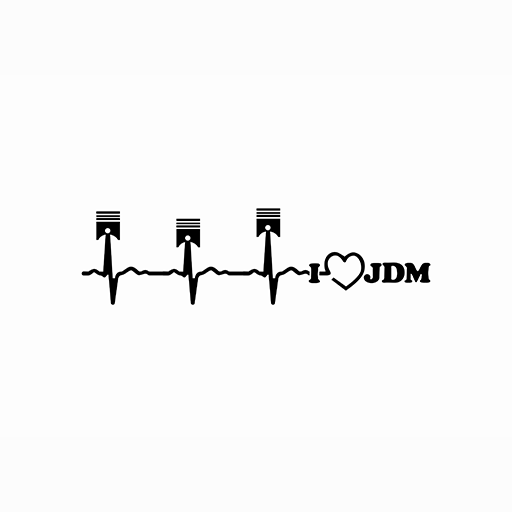 JDM Heart I Love Piston Sticker-0
