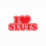 JDM Heart I Love Sluts Sticker-0