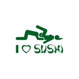 Funny & Rude JDM I Love Sushi Sticker-0