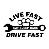 Live Fast Eat Sleep Race Sticker-0