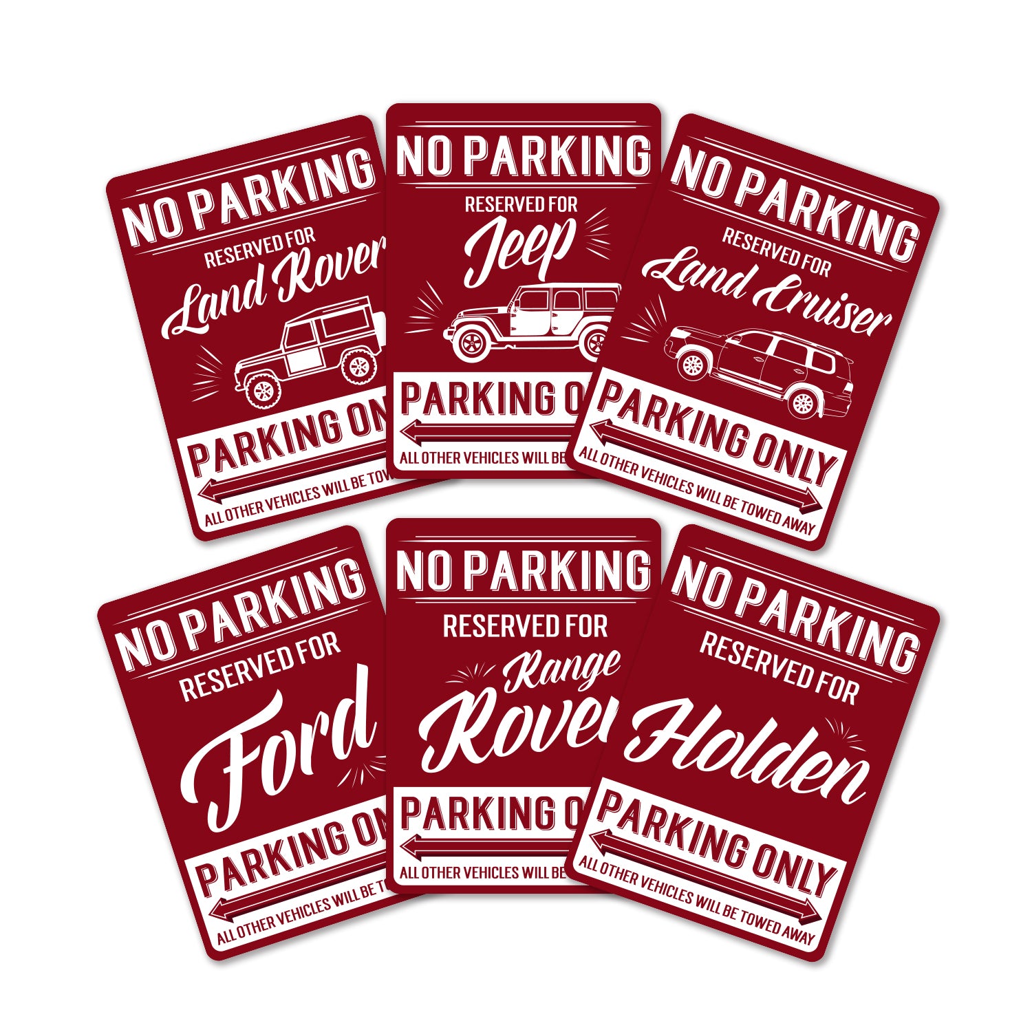 No Parking Reserved Decal Stickers - Available in many options – Retrobot