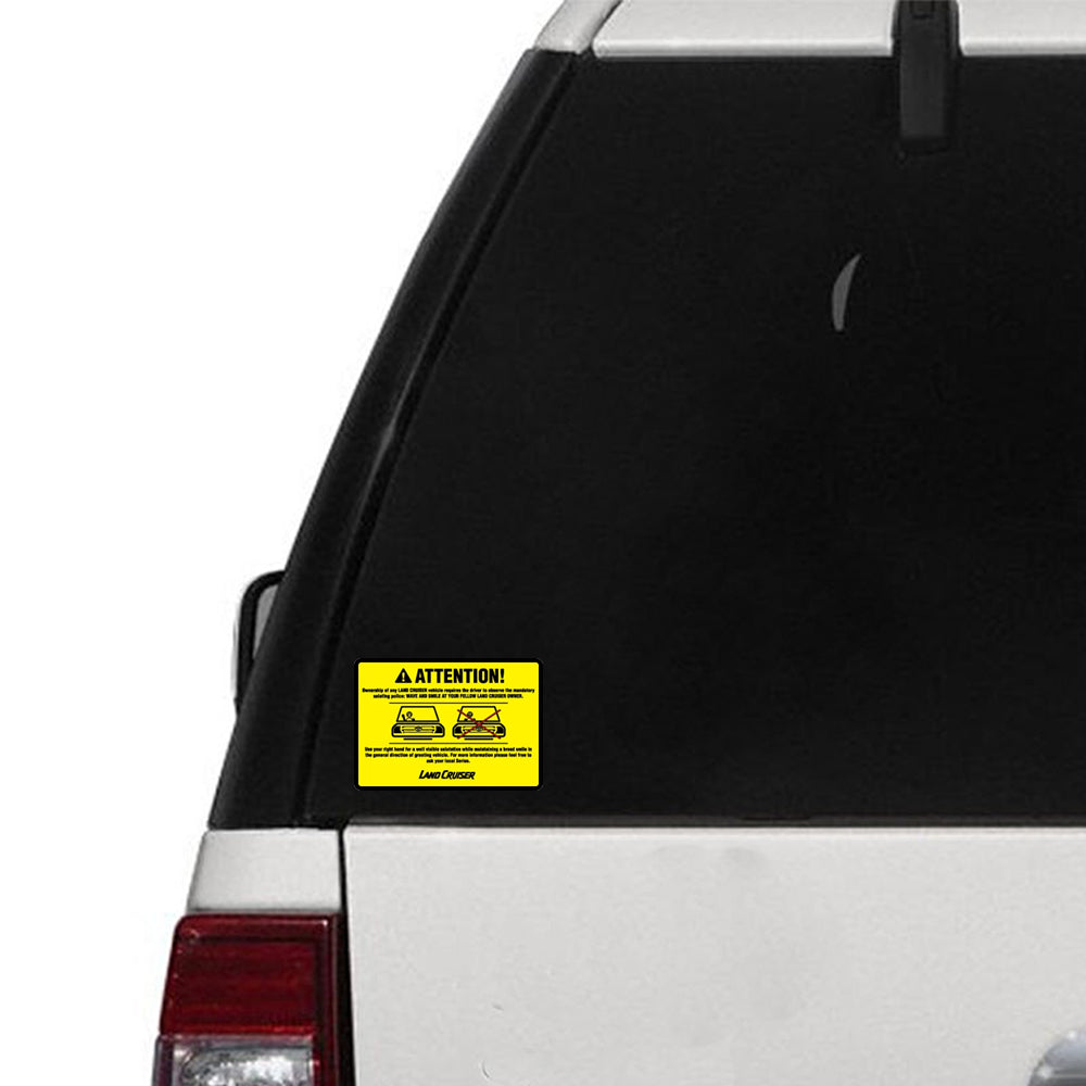 Attention Sticker for Land Cruiser
