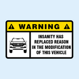 Warning Has Replaced Land Cruiser Sticker-0