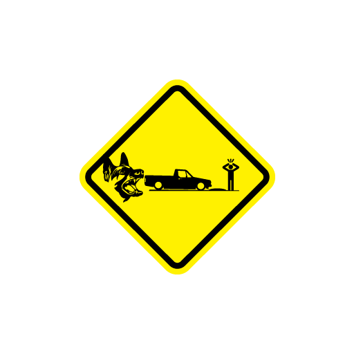 Warning Dog Sticker-0