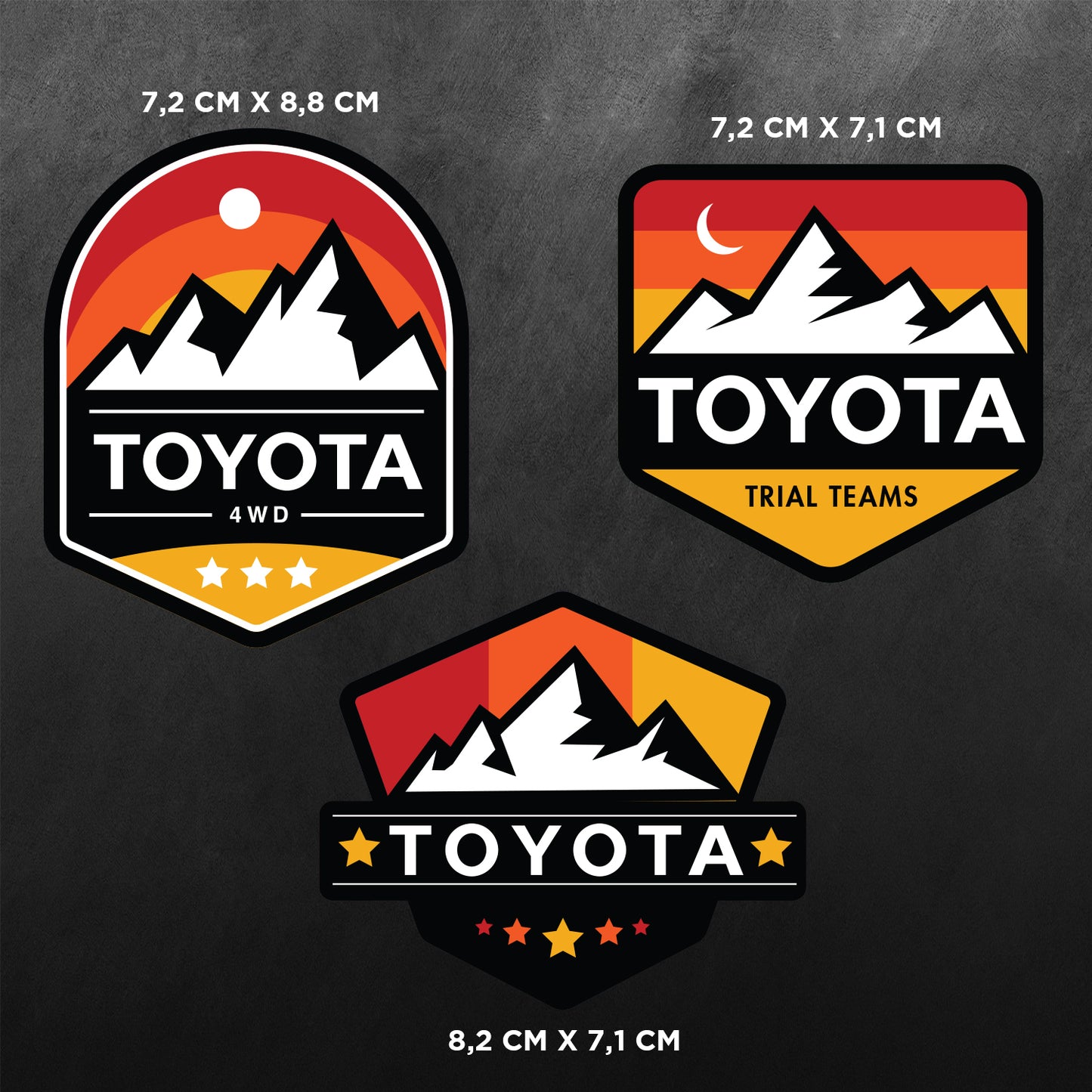 4WD Mountain Adventure Surfing & Camping Decal Stickers