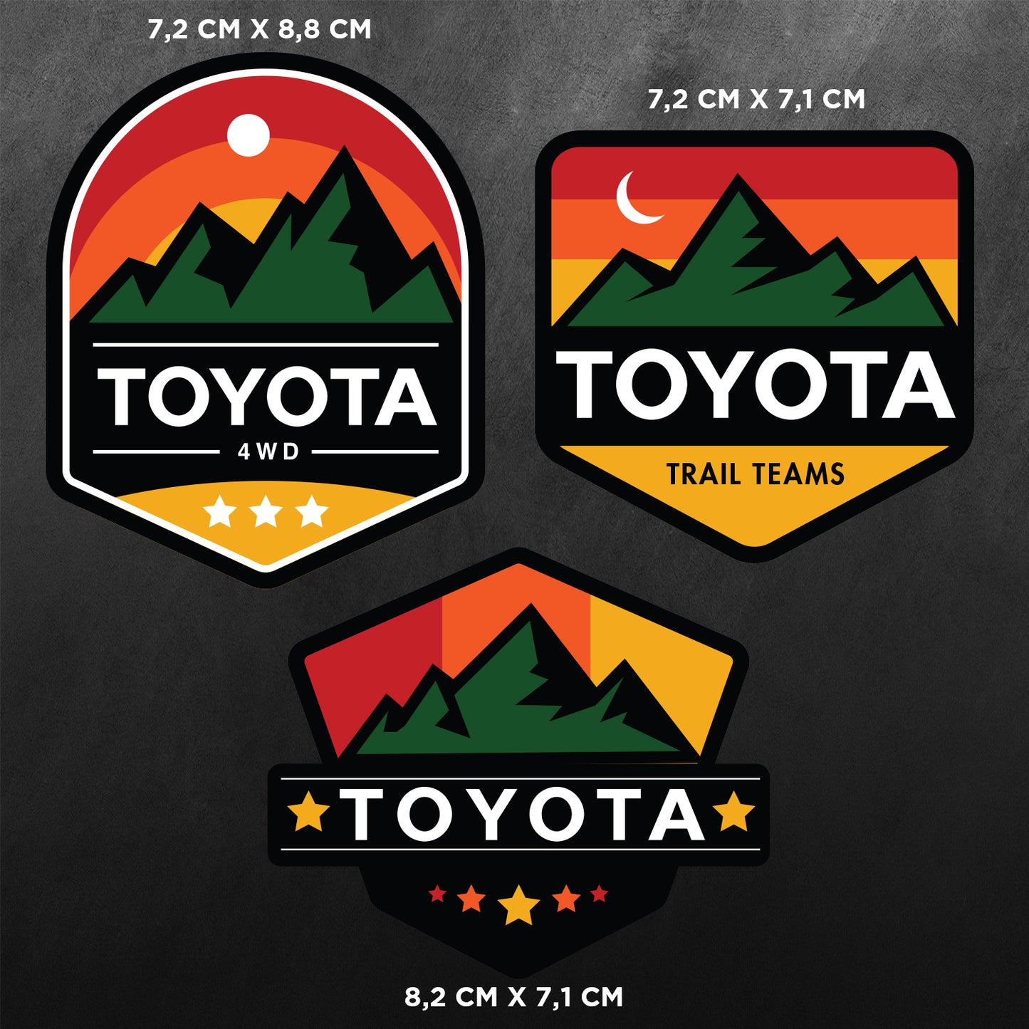 4WD Mountain Adventure Surfing & Camping Decal Stickers