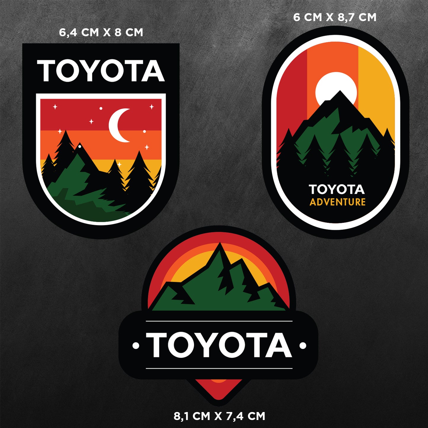 4WD Mountain Adventure Surfing & Camping Decal Stickers