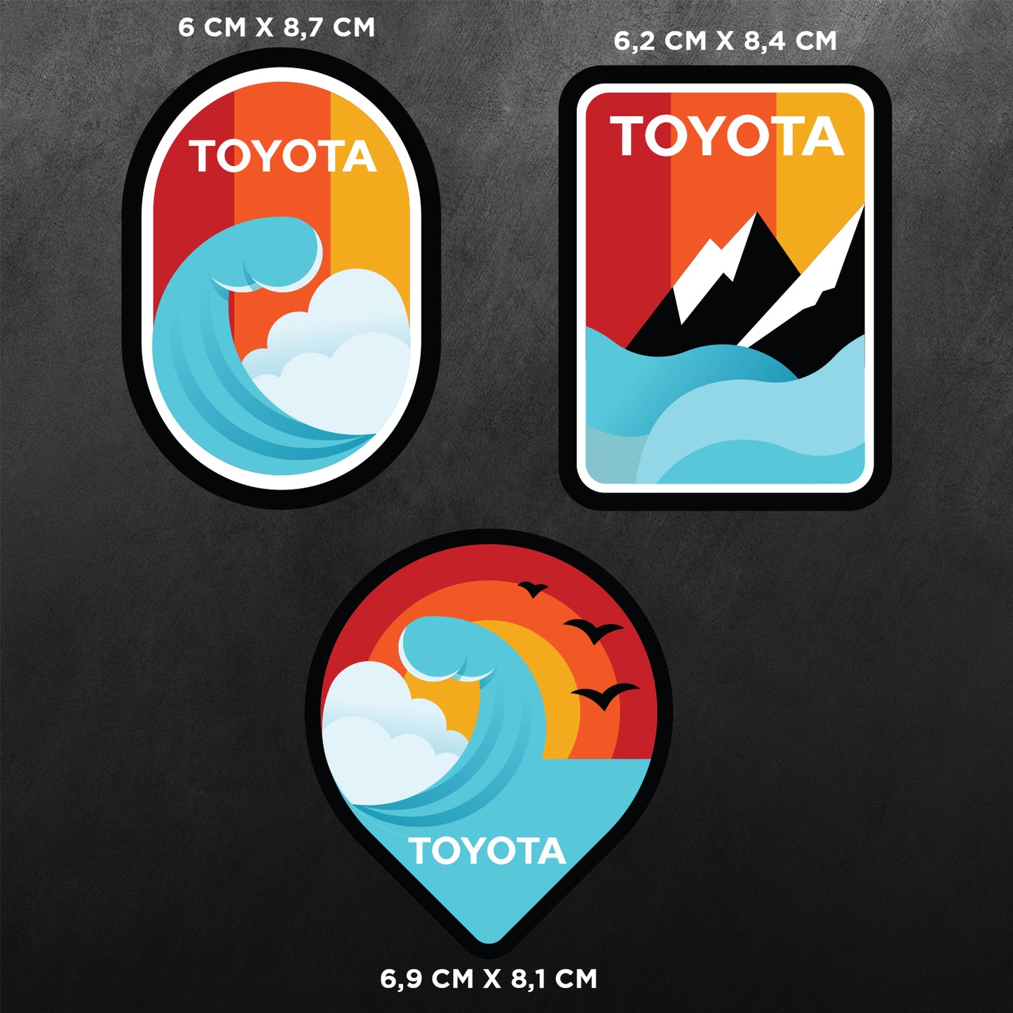 4WD Mountain Adventure Surfing & Camping Decal Stickers