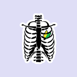 Skeleton JDM Heart Sticker-0