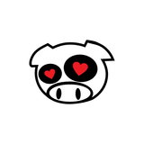 Subaru Pig Love Eyes Sticker-0