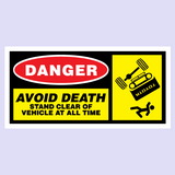 Danger Avoid Death 4WD Decals Stickers - Available in many options
