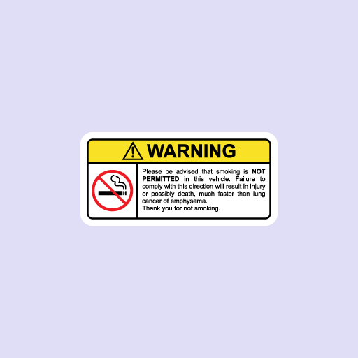 Warning Do Not Smoke Sticker-0