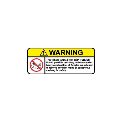 Warning Twin Turbos Sticker-0