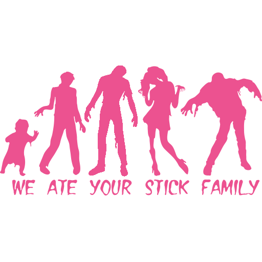 Zombie Left 4 Dead Style Ate Stick Family Sticker-0